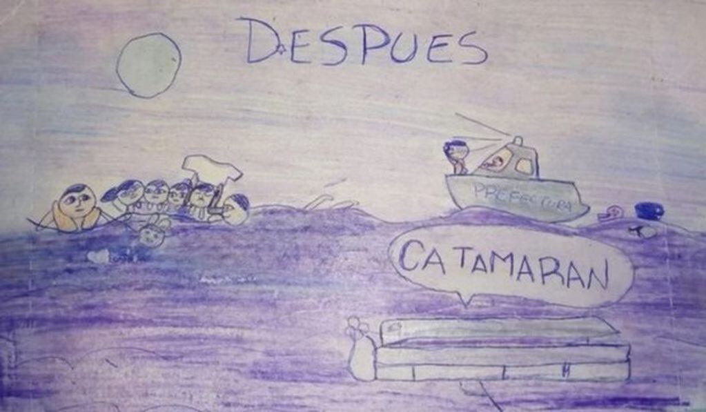 Los dibujos de la hija mayor del dueño de la embarcación - Gentileza