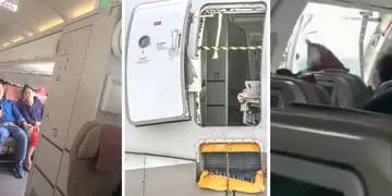 Un pasajero abrió la puerta de emergencia de un avión en pleno vuelo