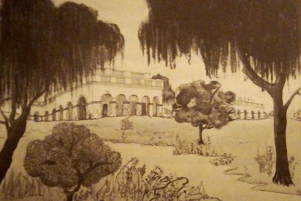 La obra de Aída Carballo que ilustra el cuento "El pastor del río" del libro "Misteriosa Buenos Aires" editado por Edhasa.