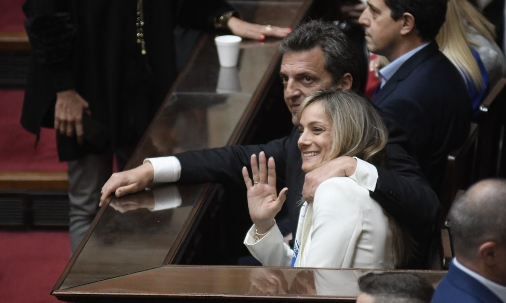 Sergio Massa junto a Malena Galmarini en la cámara de Diputados -
Foto: Federico López Claro