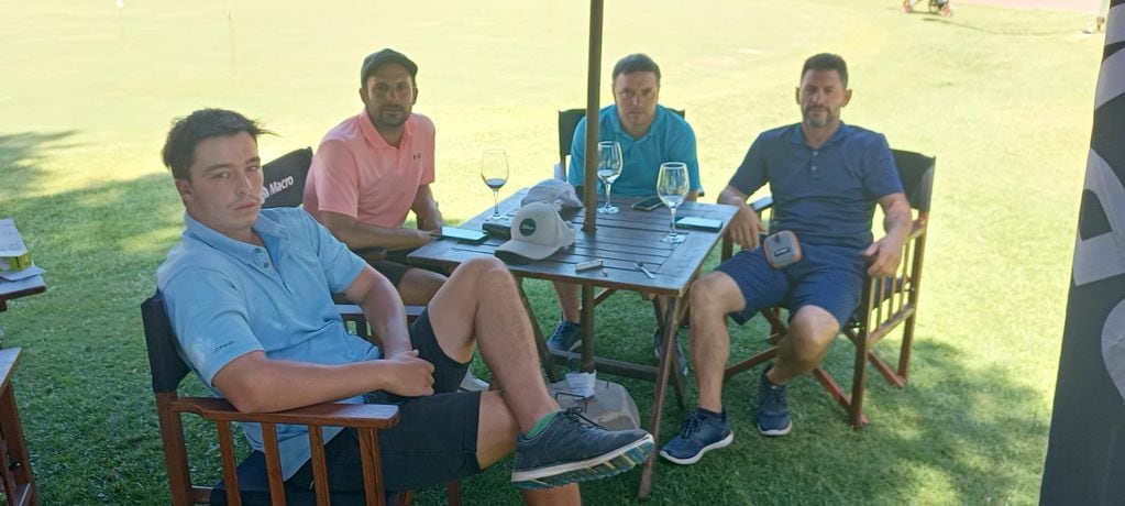 Torneo Vendimia de Golf 2023. Los jugadores de Rio Cuarto Golf Club, Santos Carranza, Pedro Bertoldi, Oscar Carbonetti y Claudio Lemme / Gentileza.