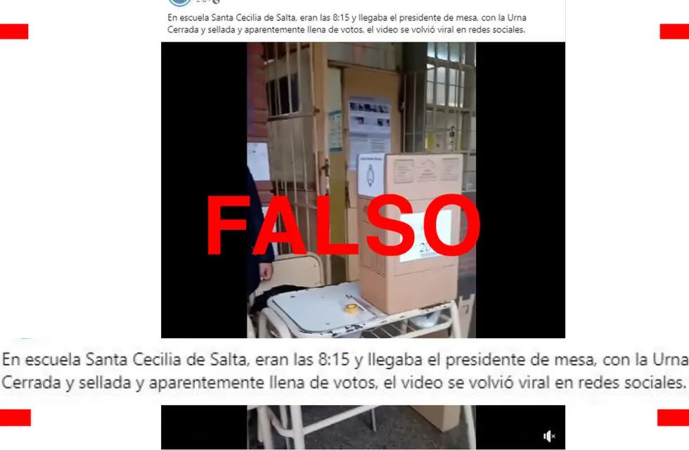 Es falso que en una escuela de Salta se repartieron urnas con votos dentro como sugiere este video viral.