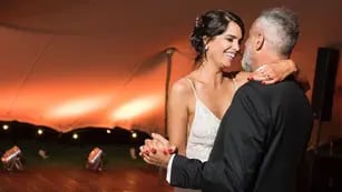 Jorge Rial y Romina Pereiro en su casamiento
