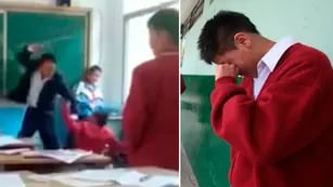 Un profesor agarró a uno de los alumnos a cintazos que le estaba haciendo bullying a otro estudiante