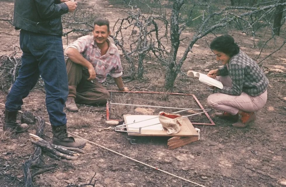 Morello con colegas en un bosque chaqueño, a principios de los '70. Foto: Gepama-FADU-UBA. Gentileza Walter Pengue.