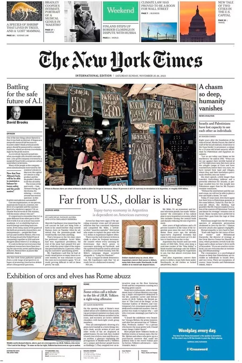 “El dólar es rey”: Argentina llegó a la tapa de The New York Times y esto dicen en EE.UU.