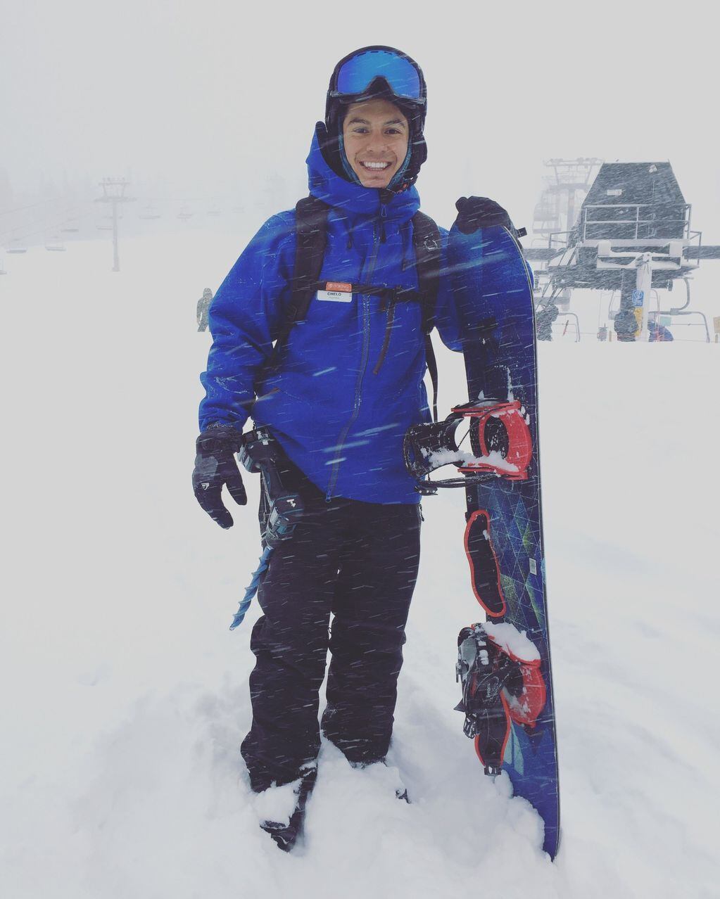 Marcelo Calderón trabajando en los medios de elevación, en el Boreal Ski Resort, California (2019-2020)