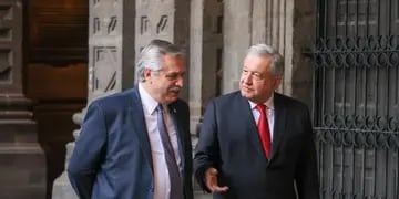 El presidente Alberto Fernández con su par de México, Andrés Manuel López Obrador