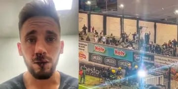 Nicolás Morgantini, jugador de Platense, fue brutalmente golpeado por la hinchada de Estudiantes