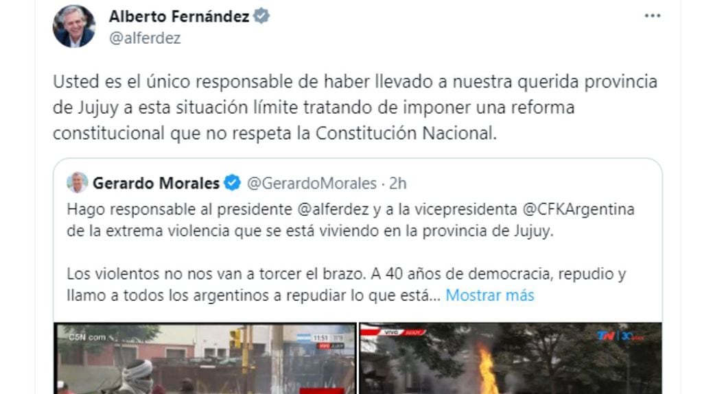 La respuesta de Alberto Fernández.