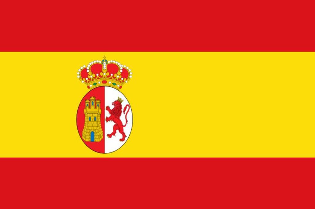 Bandera del Imperio Español usada en los tiempos posteriores al 25 de Mayo, como parte de la estrategia llamada "la máscara de Fernando VII".