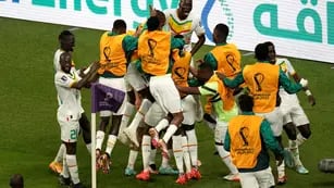 Senegal celebra el 1-0 ante Ecuador
