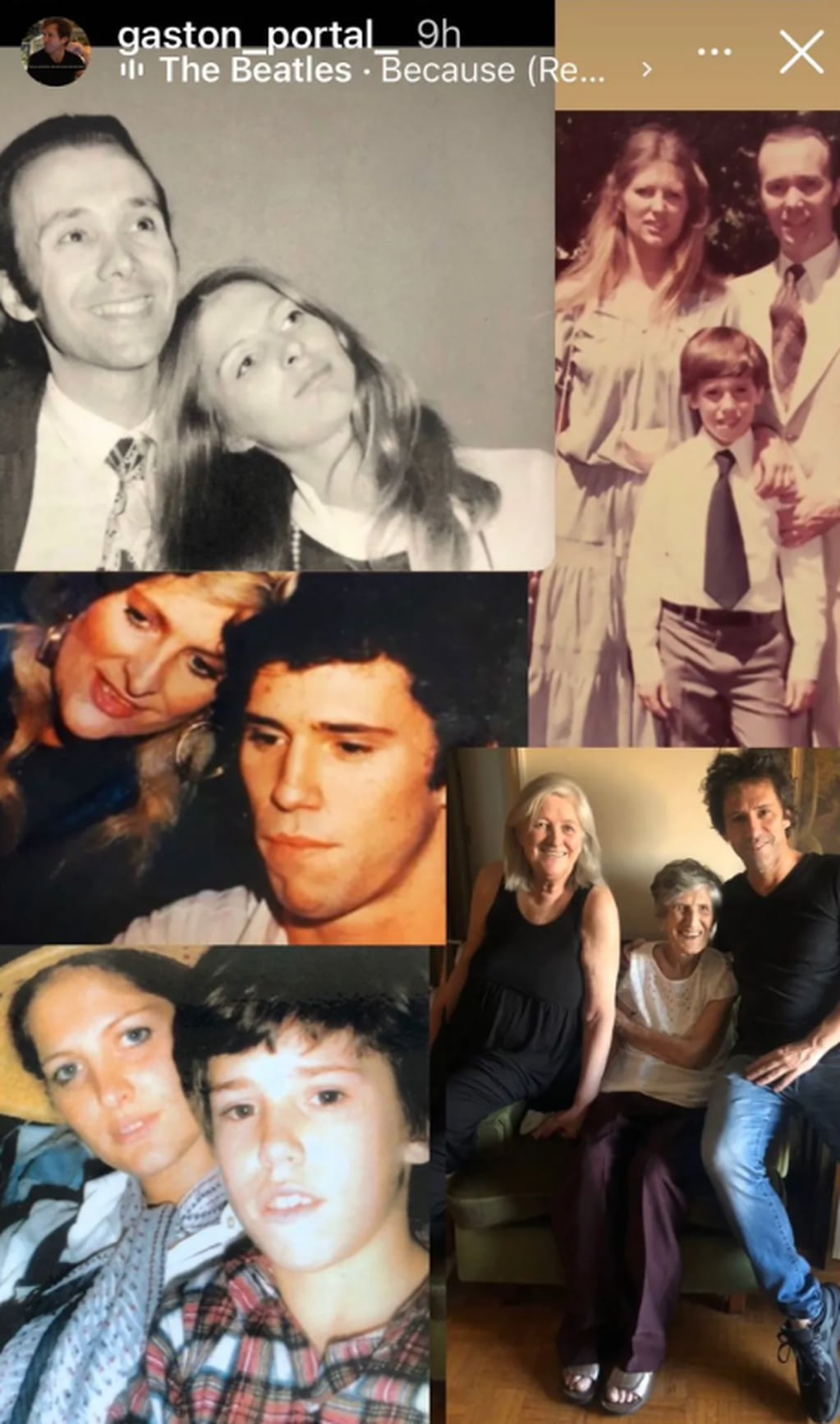 Gastón Portal subió un collage de postales familiares. Foto Captura: Instagram / @gaston_portal_