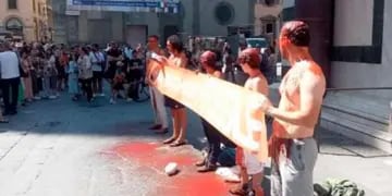 Protesta en Italia contra el cambio climático
