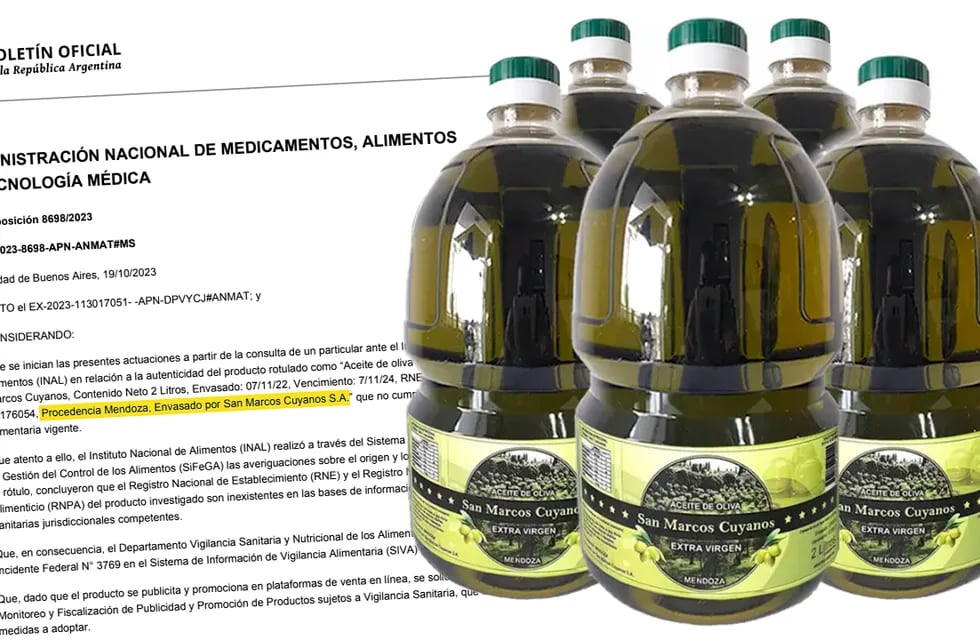 La ANMAT prohibió dos aceites de oliva por carecer de establecimientos y estar falsamente rotulados.