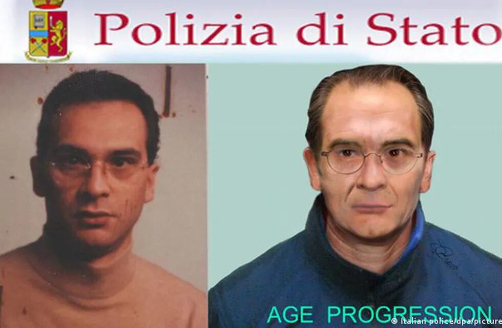 Matteo Messina Denaro, en una imagen creada por la policía italiana sobre su posible apariencia con el paso del tiempo.