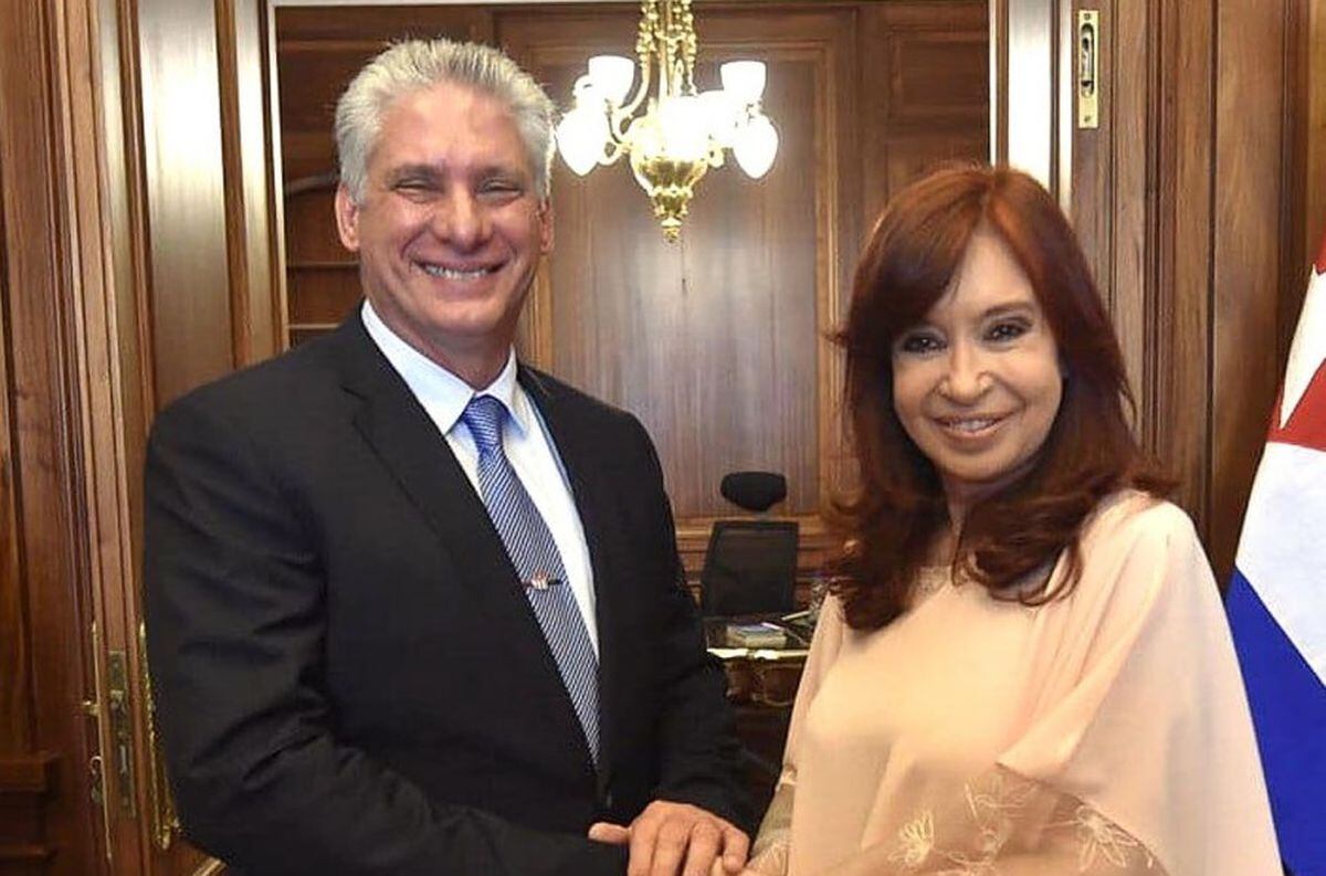 Díaz Canel y Cristina Kirchner. (Web)