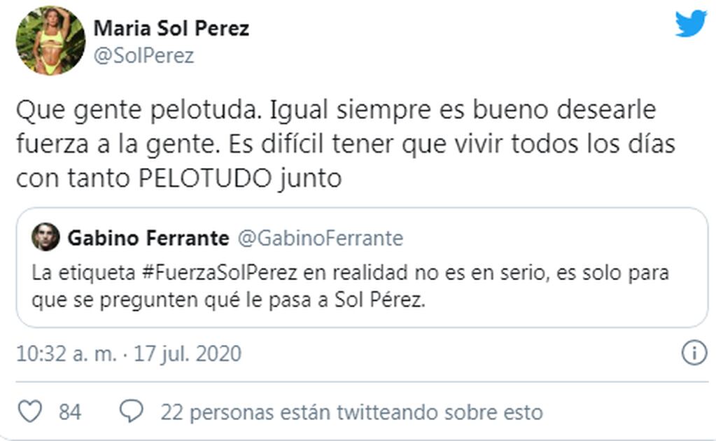La reacción de Sol Pérez.