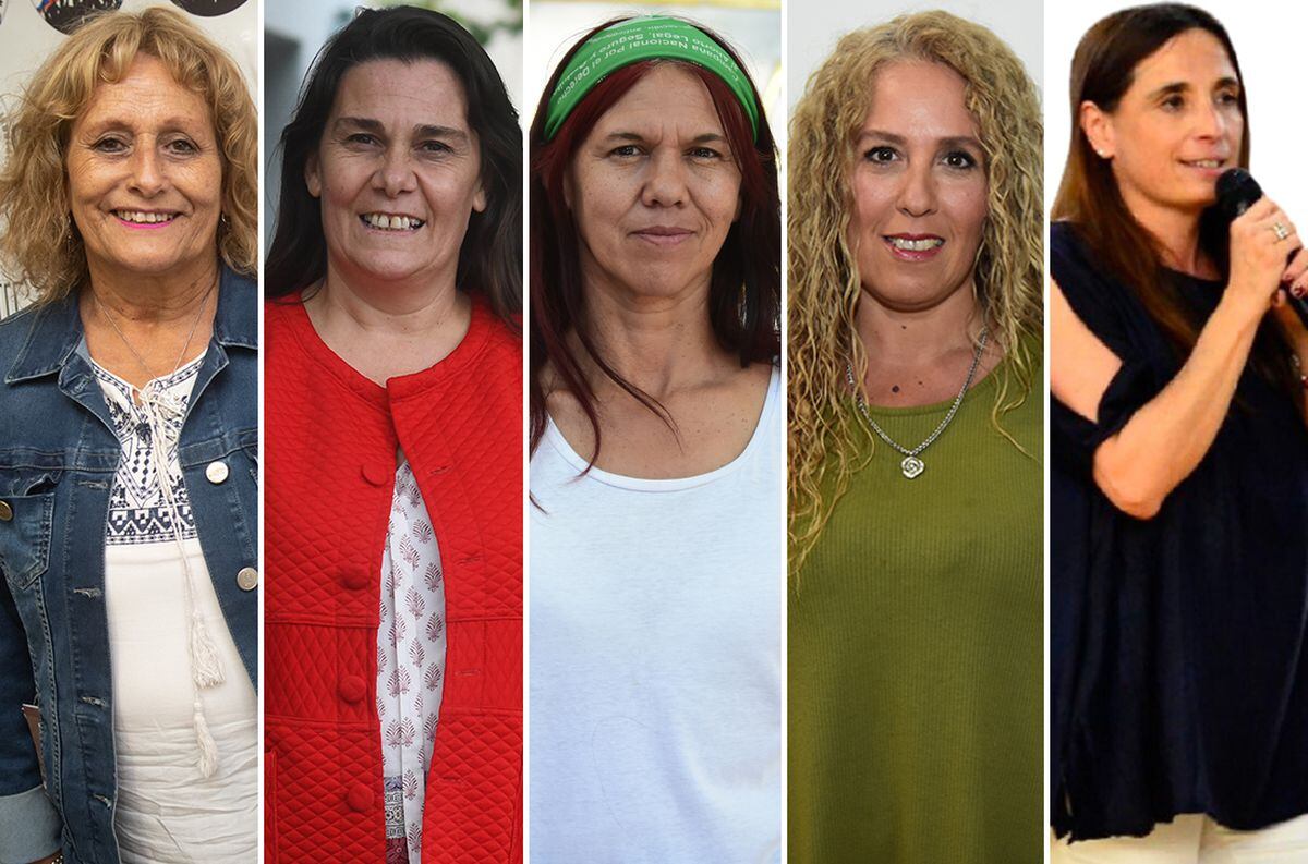 Una mujer volverá a conducir el SUTE después de 26 años.
Mirtha Faget, Carina Senado, Verónica Torres, Cristina Raso y Sandra Lacoste, las candidatas.