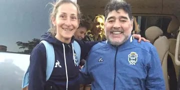 Mavi Pintos y Diego Maradona