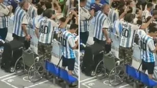 hincha argentino en silla de ruedas