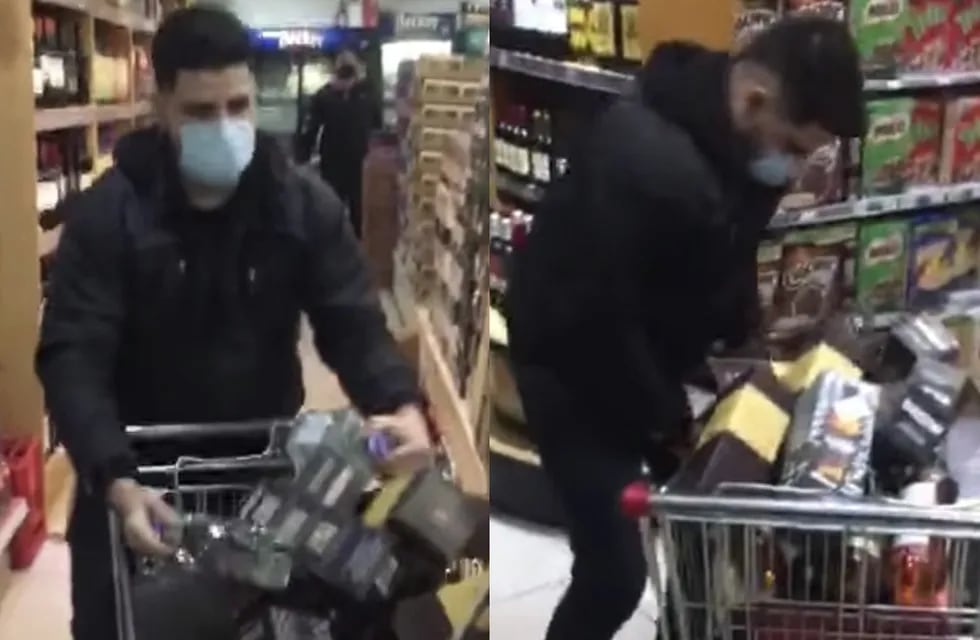 "Minuto feliz" en supermercado de Chile - Captura de video