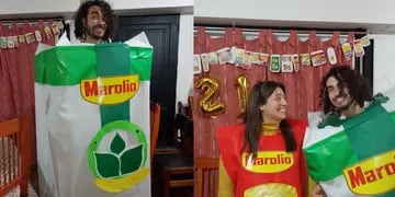 Viral: fanático de una marca nacional festejó su cumpleaños disfrazado de paquete de yerba