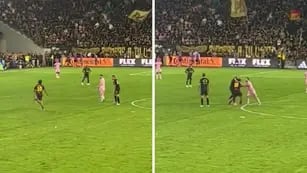 La rápida reacción del guardaespaldas de Messi: un intruso se metió a la cancha y lo tackleó