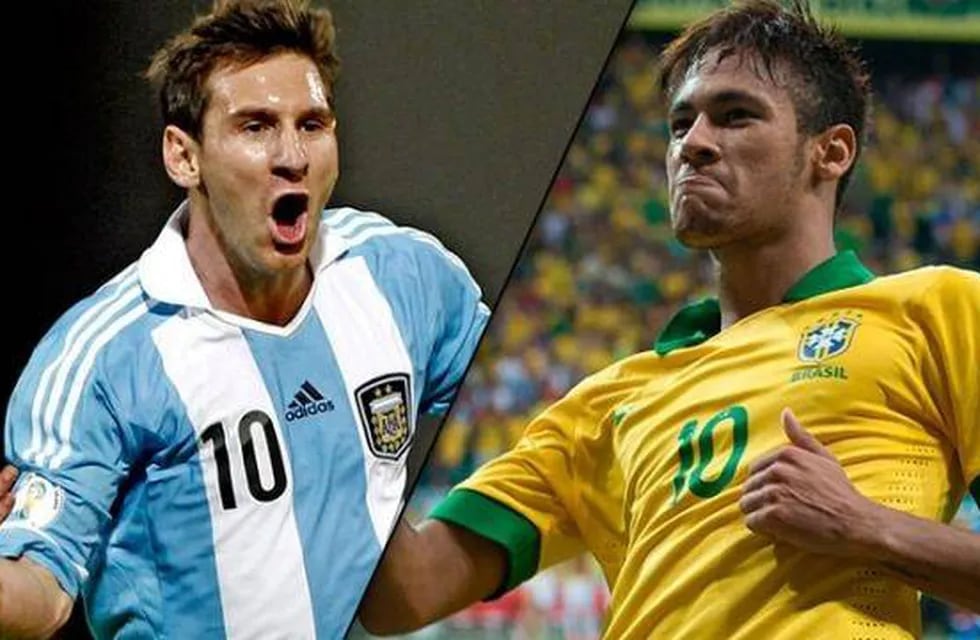 Messi símbolo de la Selección Argentina y Neymar, líder e ídolo de Brasil.