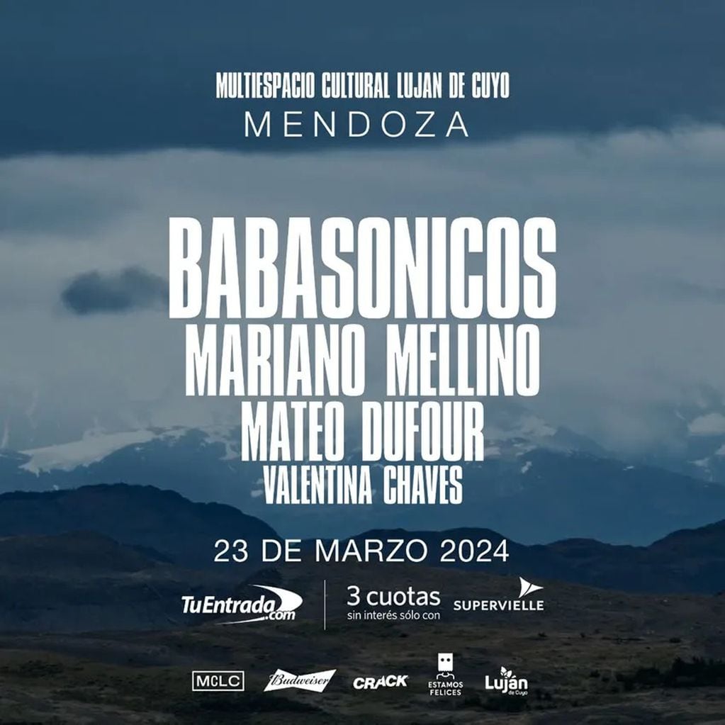 En el Multiespacio Cultural de Luján, Babasónicos estará presente.