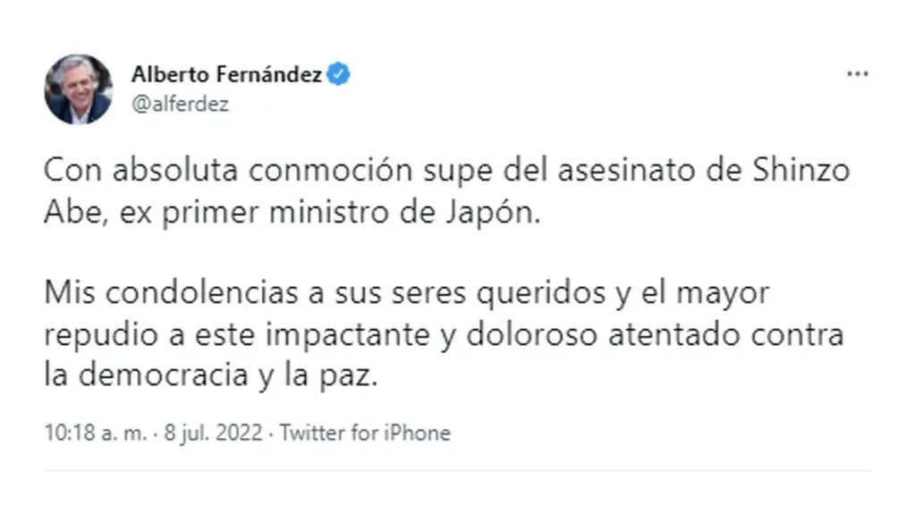 El mensaje de Alberto Fernández.