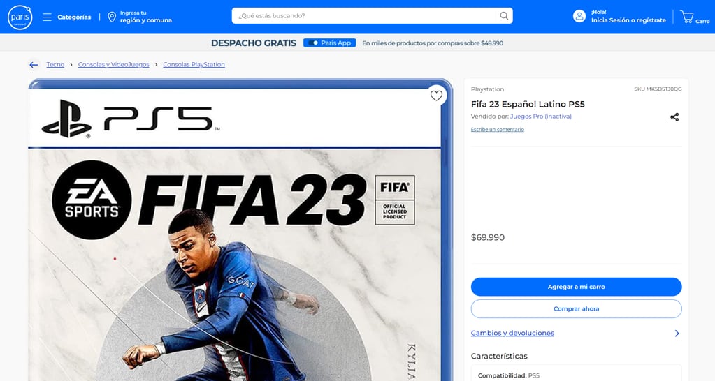 FIFA 23, precio Chile.