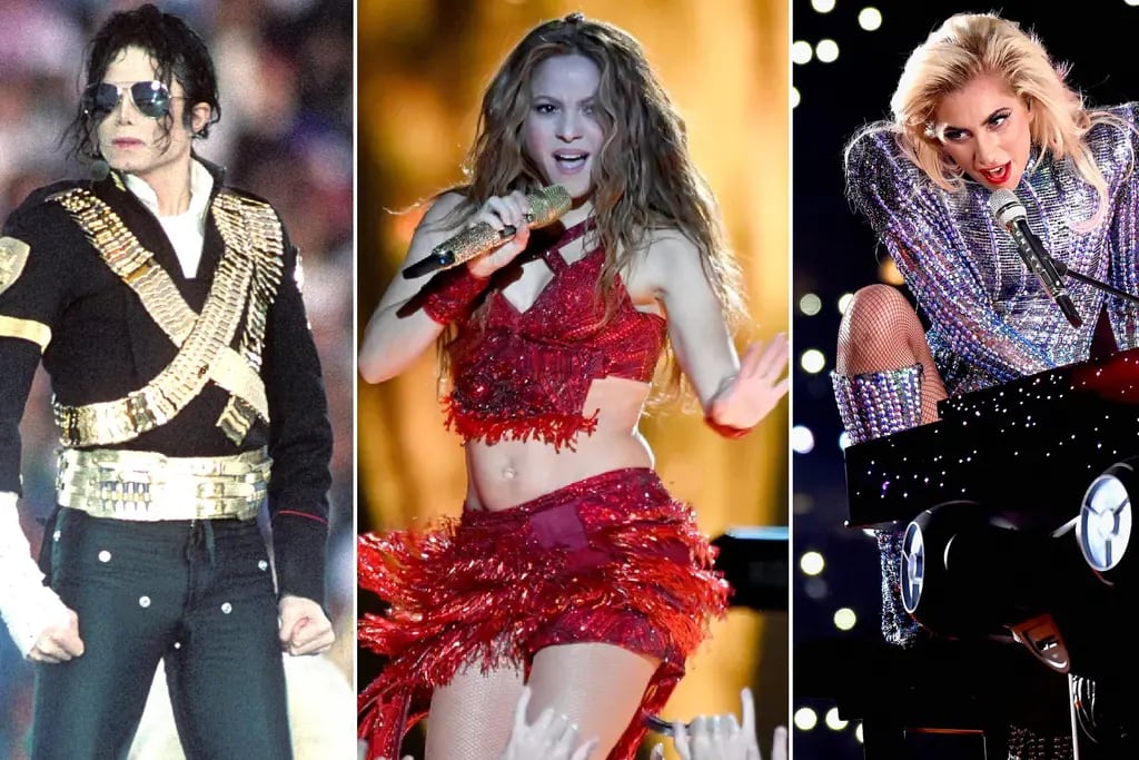 Michael Jackson (1993), Shakira (2020) y Lady Gaga (2017)
