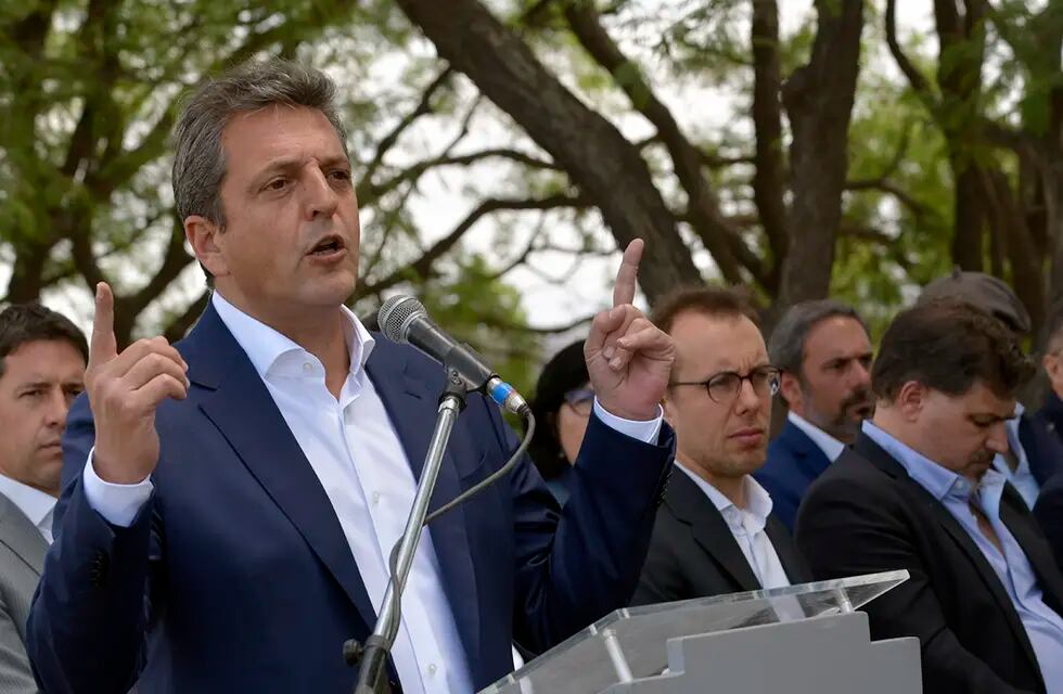 Sergio Massa, ministro de Economía de la Nación, cuando anunció medidas para productores en noviembre del año pasado en Mendoza.