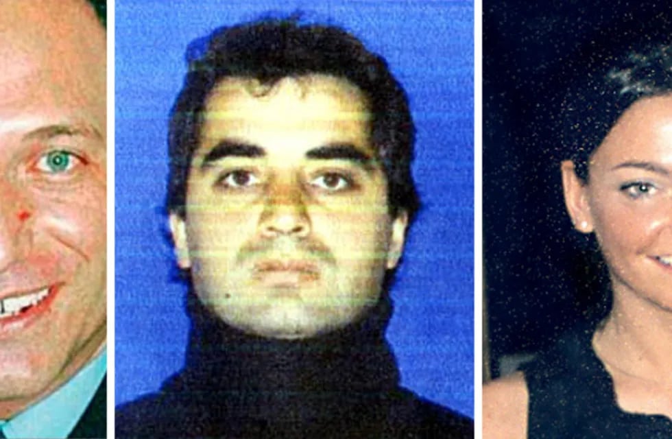 Flavio Piottante (izquierda) fue asesinado de dos disparos. Mauricio Suárez (centro) es el único sospechoso en la causa y continúa prófugo. Estrella Libedinsky fue estrangulada hasta su muerte.