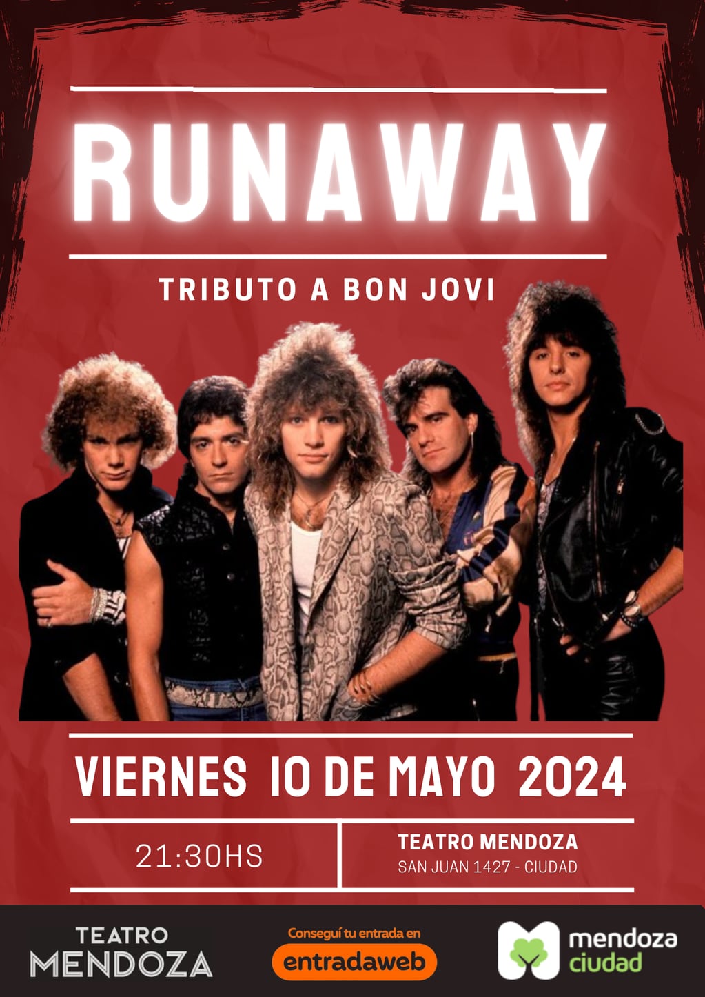 La banda Runaway presenta un show especial en el teatro Mendoza.