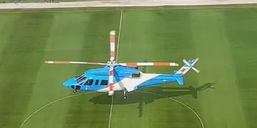 El helicóptero oficial en Ferro