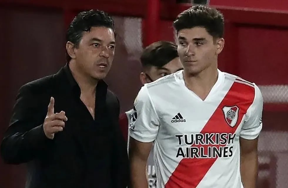 Marcelo Gallardo y Julián Álvarez, figuras de River Plate.