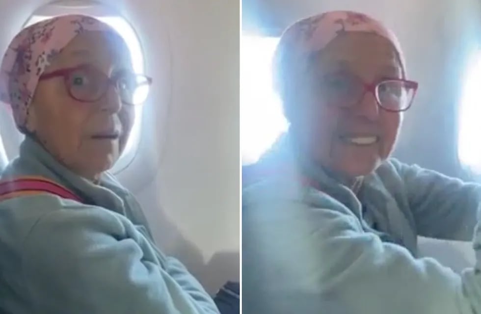 Se curó del cáncer y le hicieron un homenaje en el vuelo de vuelta a su casa. Foto: Captura de video