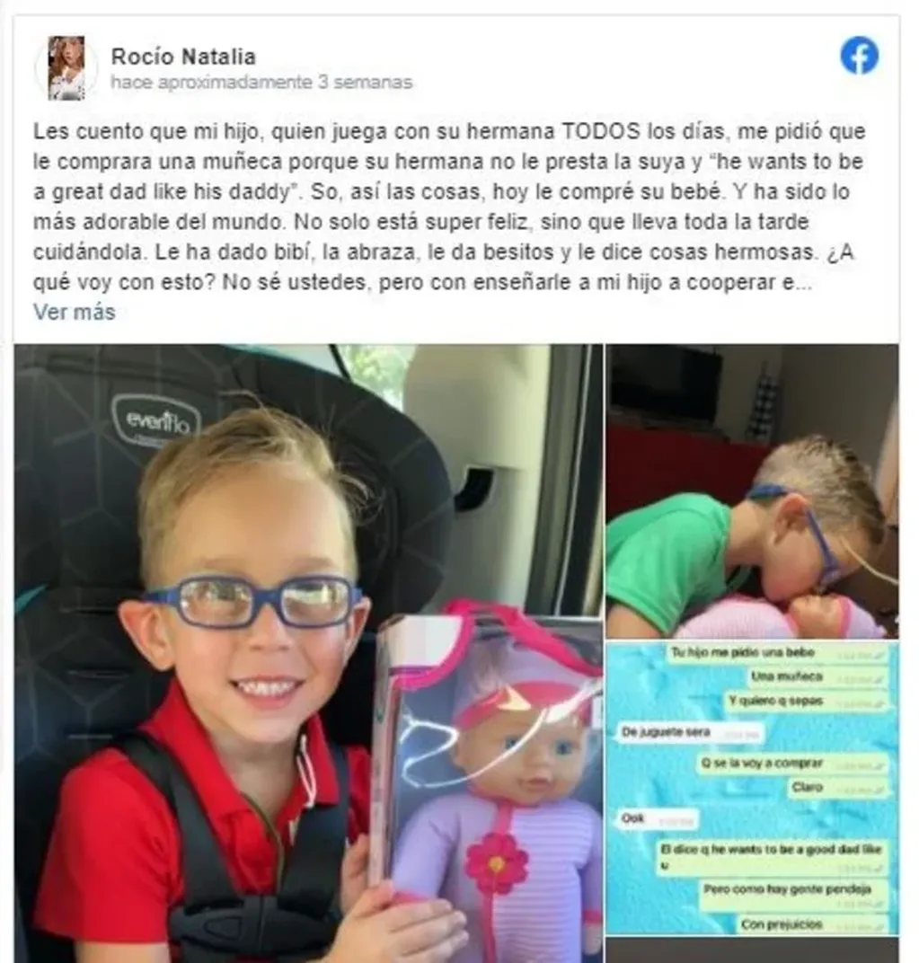 La publicación sobre su hijo que Rocío Natalia, de Puerto Rico, subió a la red. Foto: Facebook