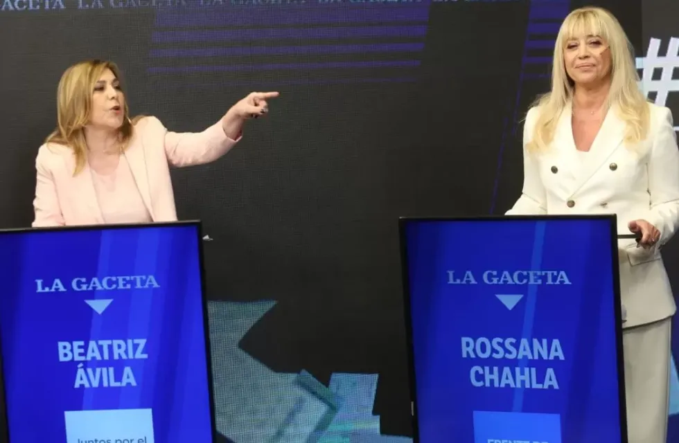 Beatriz Ávila (Juntos por el Cambio) y Rossana Chahla (Frente de Todos) en el debate previo a las elecciones. (Gentileza / La Gaceta)