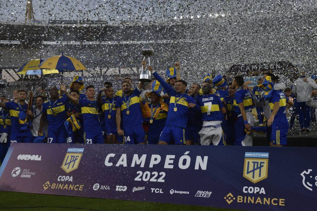 Boca festeja el título y la clasificación a la Libertadores. / Gentileza.