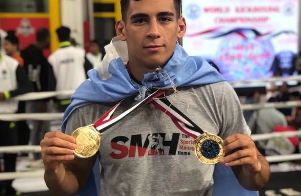 Fernando Amaya, el mendocino doble campeón de kickboxing en el Mundial de Egipto. /Instagram