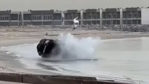 Se viralizó una escena digna de GTA: un conductor sale volando del auto tras un tremendo vuelco