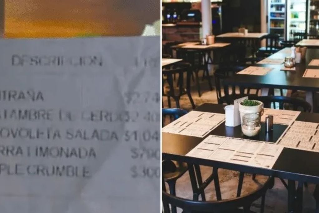 Una pareja tuvo que pagar una inesperada suma por un almuerzo en un restaurante en Córdoba. Indignados compartieron el ticket.
