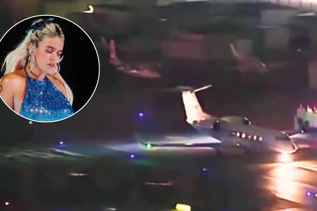 El avión privado de Karol G tuvo un aterrizaje de emergencia en Los Ángeles