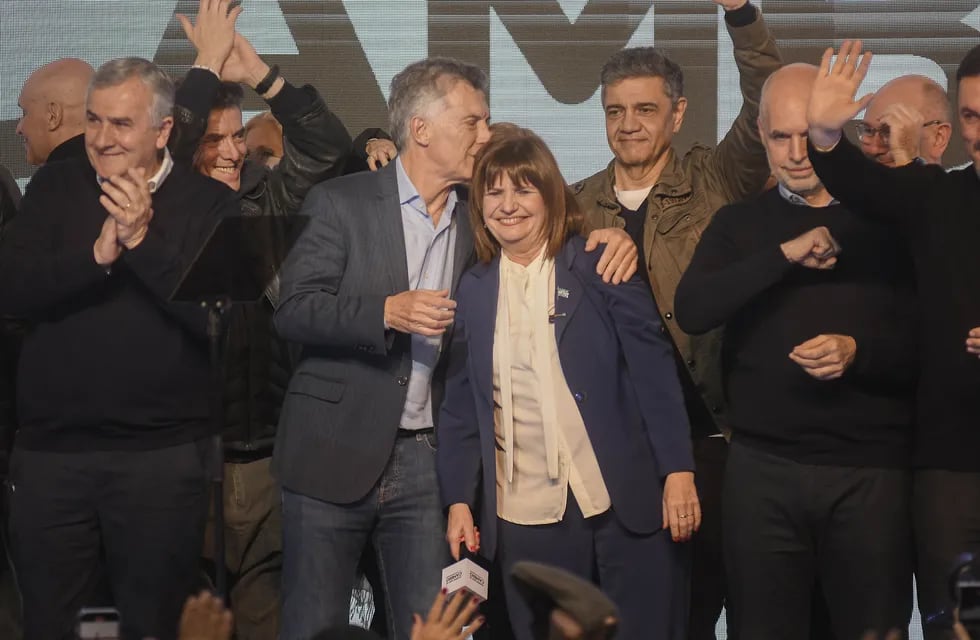 Mauricio Macri y Patricia Bullrich en el búnker de Juntos por el Cambio la noche de las PASO. / Foto: Federico López Claro