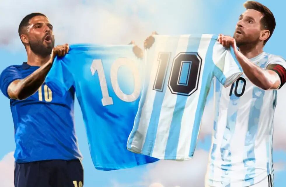 Lorenzo Insigne y Lionel Messi, las estrellas de Italia y Argentina, respectivamente. El duelo será en homenaje al gran Diego Armando Maradona.