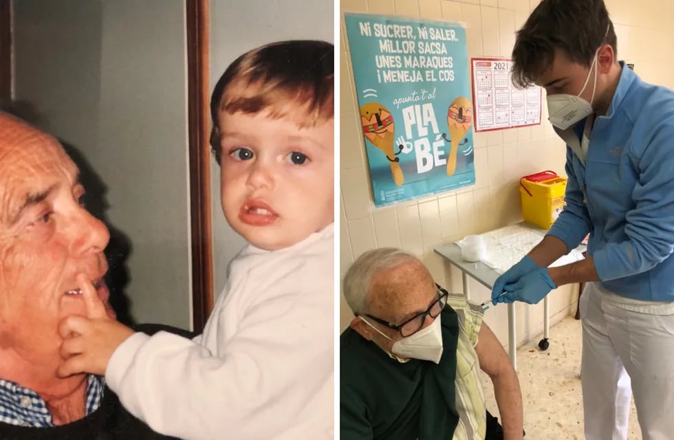 Un anciano de 87 años que fue a un centro de vacunación, fue inoculado por su propio nieto.