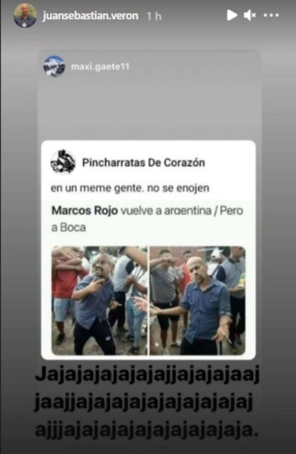 Meme sobre Verón y la llegada de Marcos Rojo a Boca. / Gentileza.